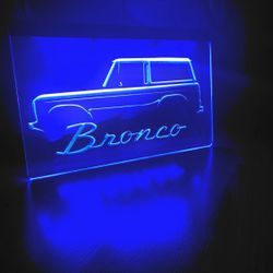 FORD BRONCO LED NEON BLUE LIGHT SIGN 8x12