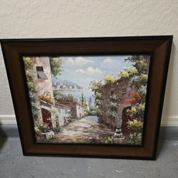 Italy Oil Tuscan Village Painting Fine Wall Art On Canvas