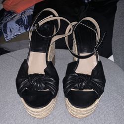 Michael Kors Silvana Collection Black Platform Heels, Size 7.5