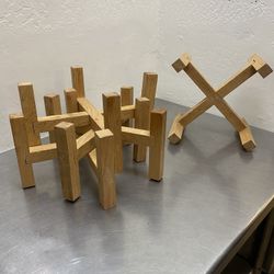 Wood X Stand For Plant Pots Or Food Service