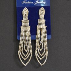 Beautiful Golden Full Zircons Light Weight Earings 