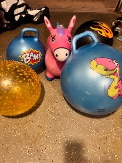 Kids Bounce Balls and Hopper Toy Lot