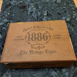 Sam'l I. Davis y Ca 1886 Wood Cigar Box