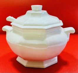 Vintage Action Small Ceramic Serving Bowl / Soup Tureen with Ladle