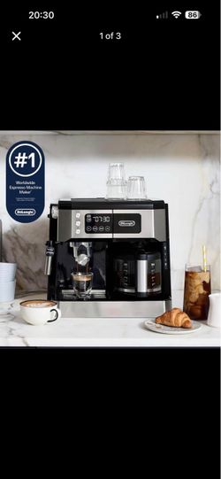 Brand new. De'Longhi All-in-One Espresso & Coffee Maker, 10-Cup Pot, Milk Frother