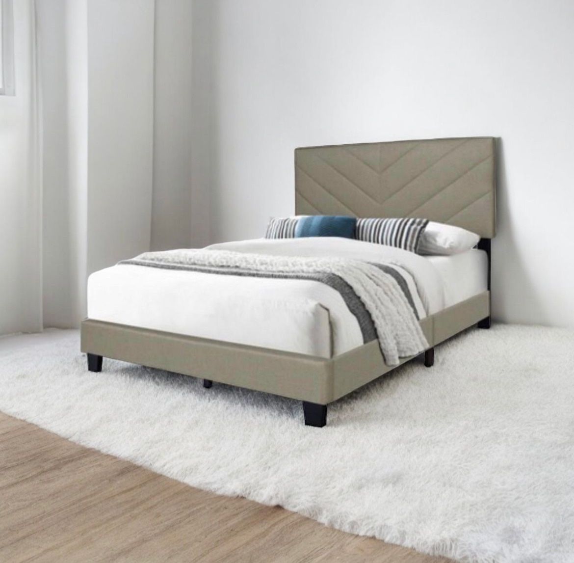 Brown Marley Bed Full Size (mattress And Box Spring)