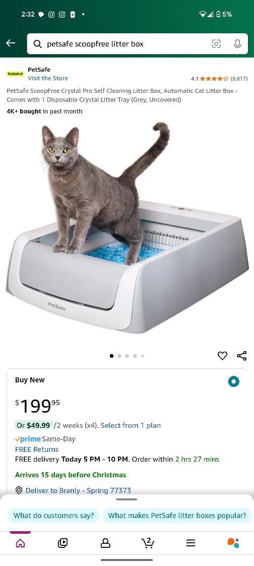 PetSafe ScoopFree Crystal Pro Self Cleaning Litter Box, Automatic