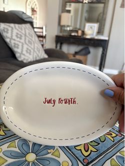 Rae Dunn Fourth of July oval