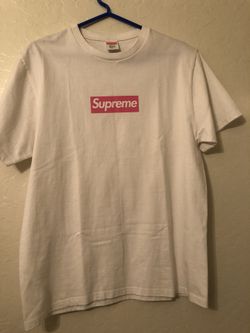 Supreme pink box logo tee