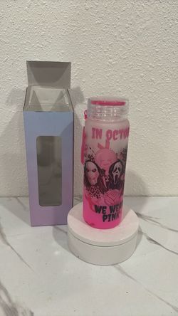 In October We Wear Pink Horror Water Bottle