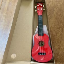 Soprano Ukulele 21" Beginner Student Kids Guitar Glossy RED New In Box