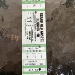Grand Old Gospel / Aug 11, 1990 /Greenville SC / Reunion "90 / FULL TICKET