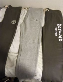 Four brand new Gray colored large size. Jogger, sweatpants will not separate firm.