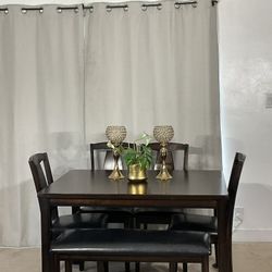 Compact Contemporary Dining Table With Chairs & Bench / Comedor Compacto Para 6