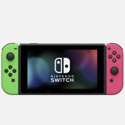 Nintendo Switch Console Black With Neon Green/neon Pink Joy-con