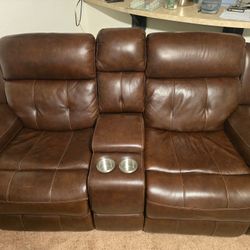 Electric Leather  Divided Couch  and Recliner