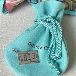 Tiffany & Co. Postcard Miami Charm in Silver NEW with Tiffany blue pouch