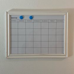 Hanging Whiteboard Calendar w/ 2 Magnets