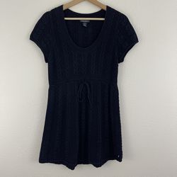 POLO JEANS RALPH LAUREN Vintage Y2K Navy Blue Knit Short Sleeve Babydoll Sweater