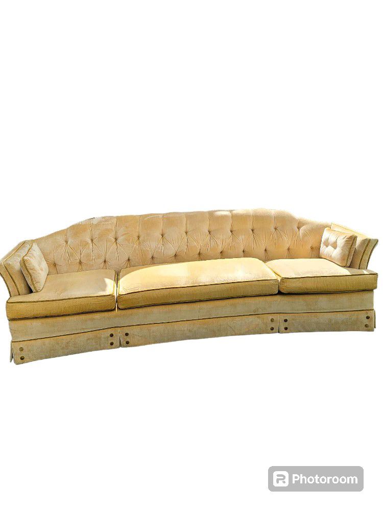 Velvet Yellow Antique Sofa