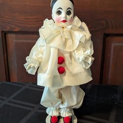 Pierrot Clown with doll stand