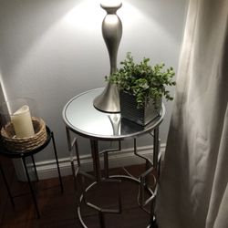 Side Table With Mirror Top