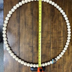 24” Wood Bead Wreath- New