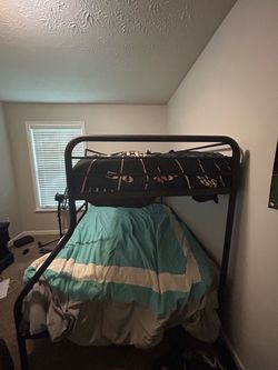 Black Metal Twin Over Full Bunk Bed