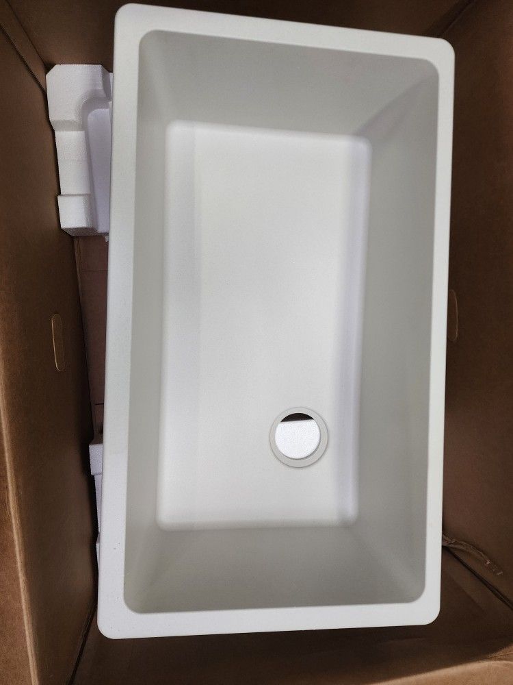 Elkay Quartz Classic ELGU13322WH0 White Single Bowl Undermount Sink