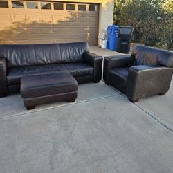 Ethan Allen Sofa Set Real Leather