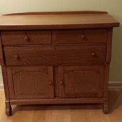 Oak Sideboard, Beautiful Quarter-Sawn Solid Oak