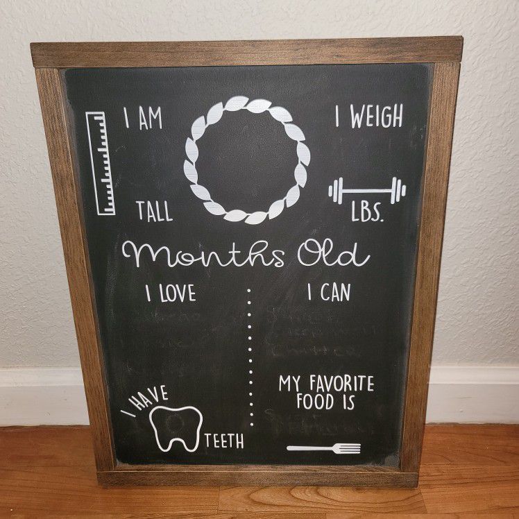 Milestone Monthly Baby Chalkboard Personalized Reusable