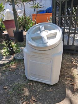 Large dog food container.