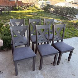 6 dining table all wood chairs 