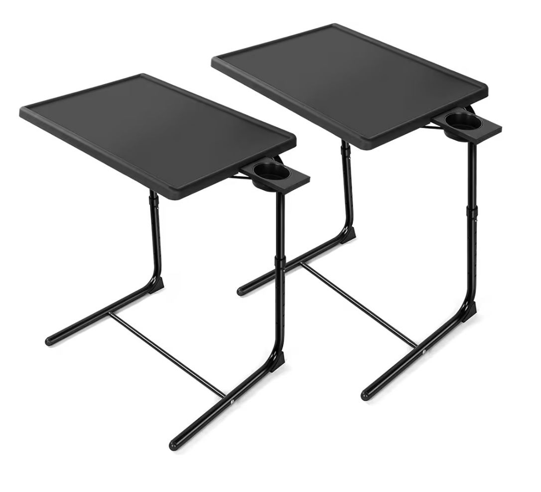 TV/dinner/laptopTray Table w/Cup Holder-set of two-new!