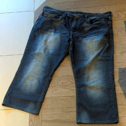 Buffalo David Bitton Blue Relaxed Fit Jeans with Natural Fading - 44 X 32 