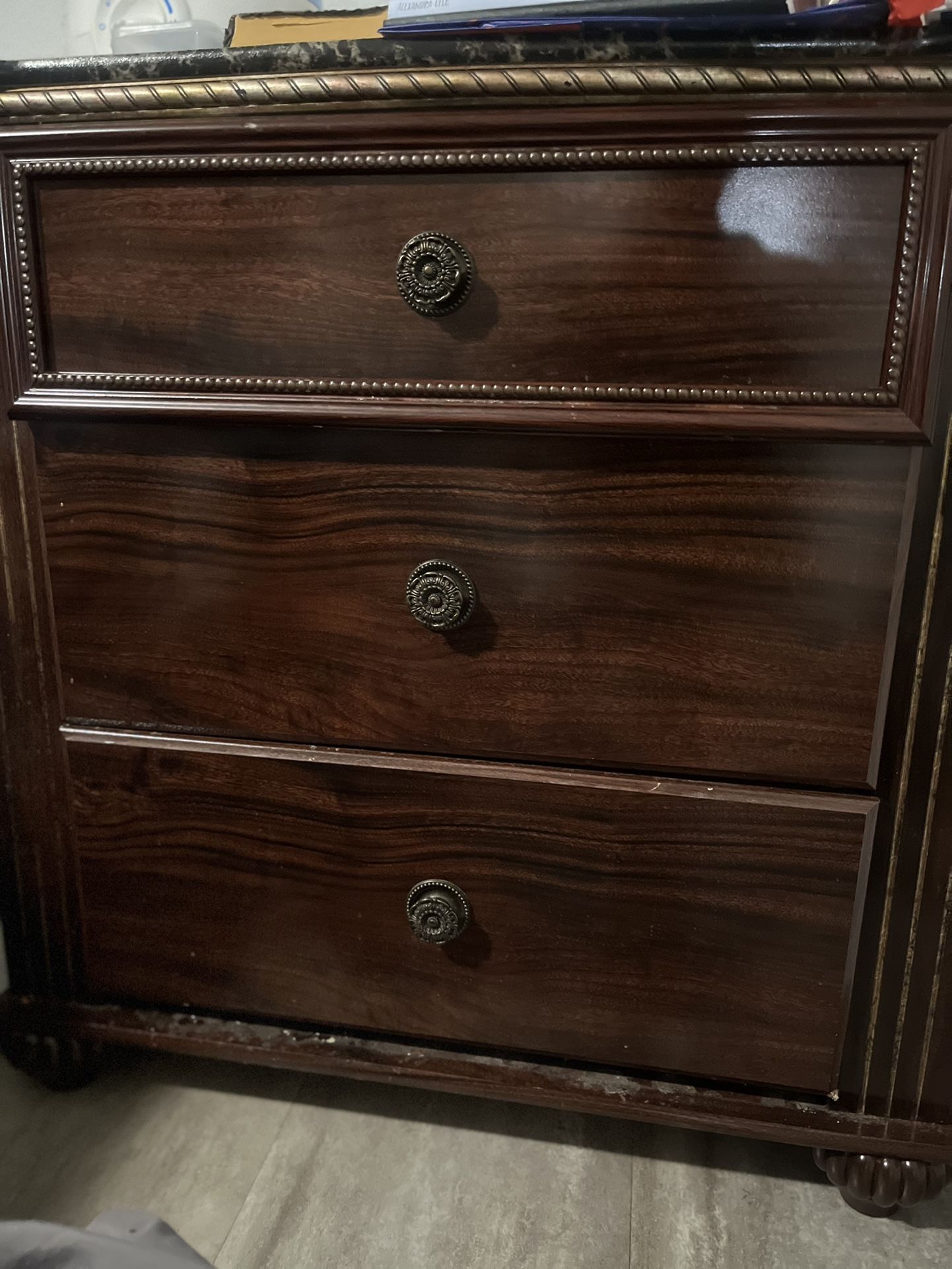 Ashley Furniture Gabriela King Poster Bed, Nightstand , Dresser, Mirror