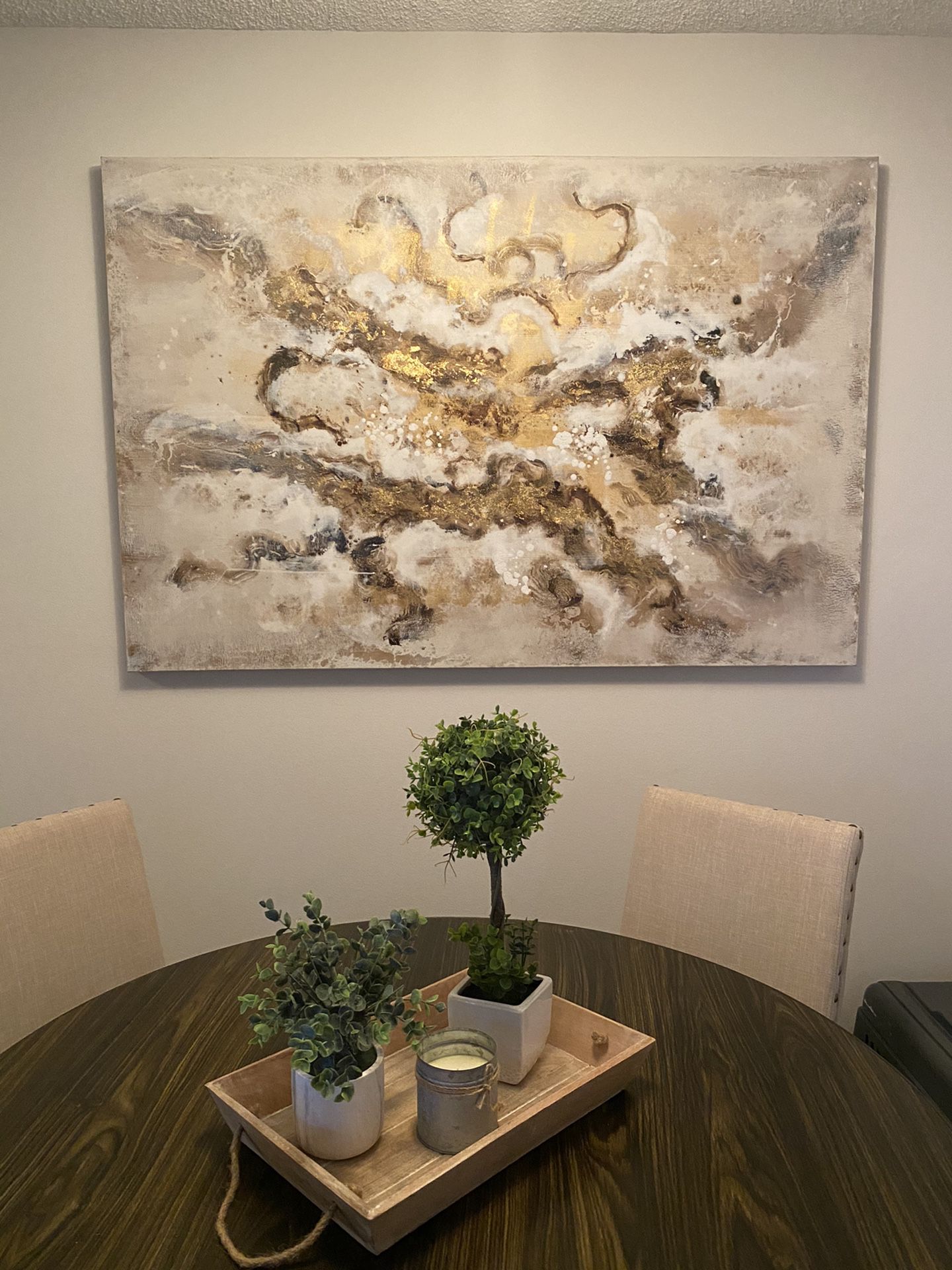 Large gold speckle painting