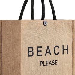 Beach Bag, Large Beach Bag for Women, Woven Straw Tote Bag, Weaving Swim Gym Shopping Travel Bag with Button 400+ bought in past month