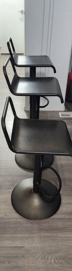 Emery Industrial Adjustable Barstools - set of 3