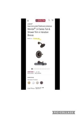 DELTA Venetian Bronze Builder-Grade Shower Trim ( ***No TubSpout*** )