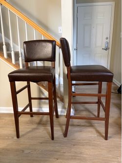 Brown Leather Bar Stools