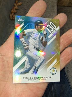 2026 Topps Series 2 Rickey Henderson Stolen Bases Rainbow 🌈 Holofoil Insert Card #CN-2. Near Mint Condition
