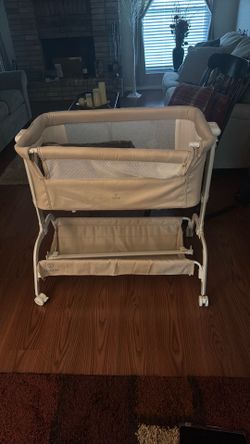 Pink Bassinet with Wheels – Like New