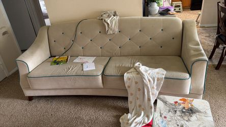 FREE Living Room Furniture - Beige Sofa & Purple Sectional Set