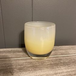 Glassybaby “ANGEL” Yellow And White Ombré Votive