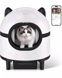 Automatic Cat Litter Box, Self Cleaning Cat Litter Box with APP Control, Large Capacity for Multiple Cats Odor Removal with Safety Protection, 2 Rolls