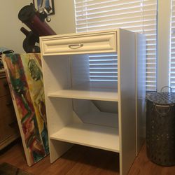 White 2 Shelf Dresser With Drawer