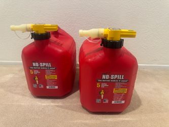 New “Two” No Spill Gas Gasoline Can 5 Gallons