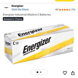 2 Boxes Energizer Industrial C Batteries – Unused 